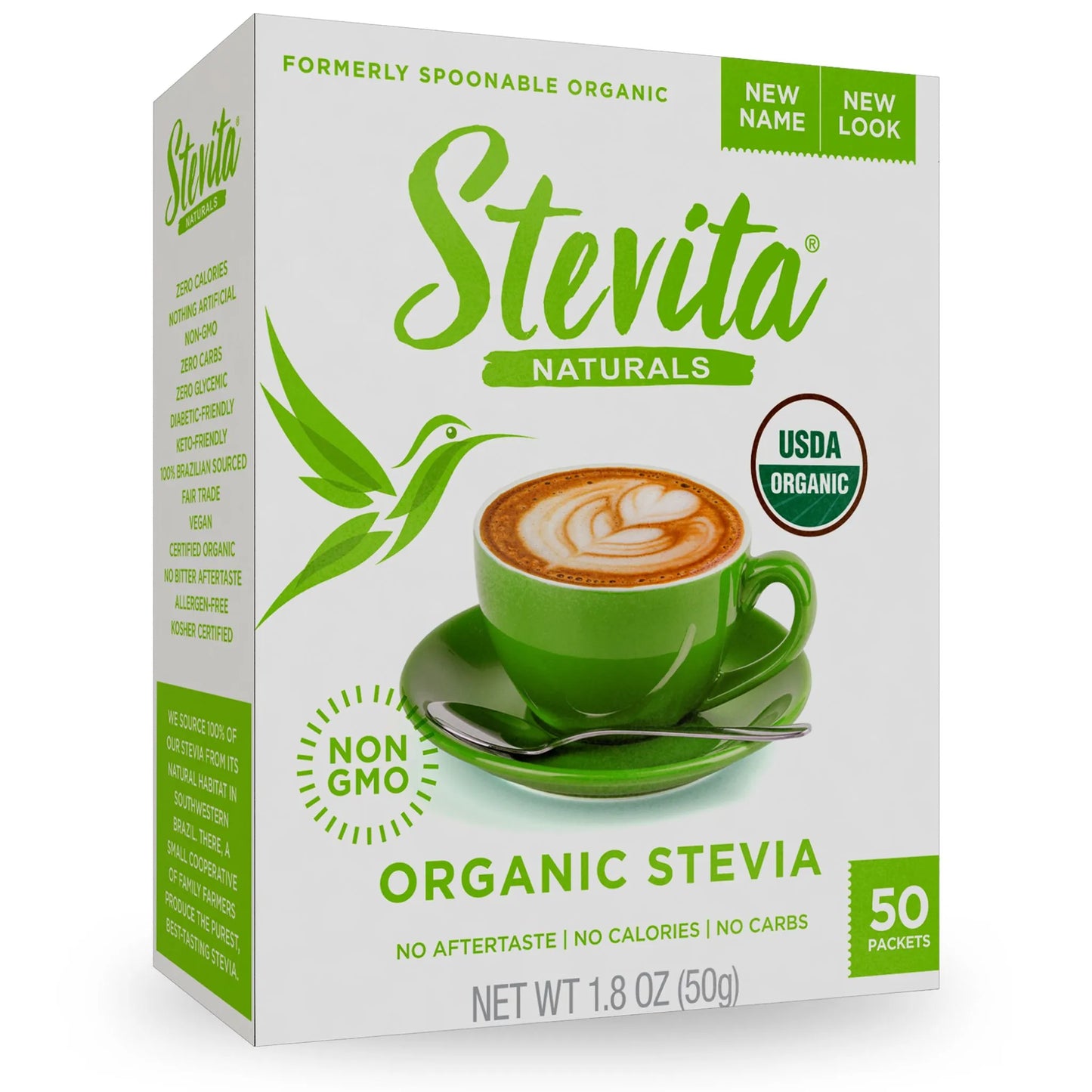 Stevita Naturals Organic Stevia 50 Packets.
