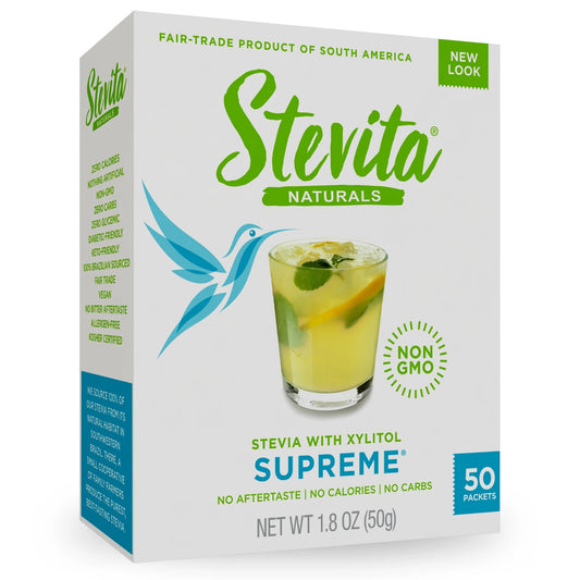 Stevita Naturals Supreme Stevia with Xylitol. 50 Packets