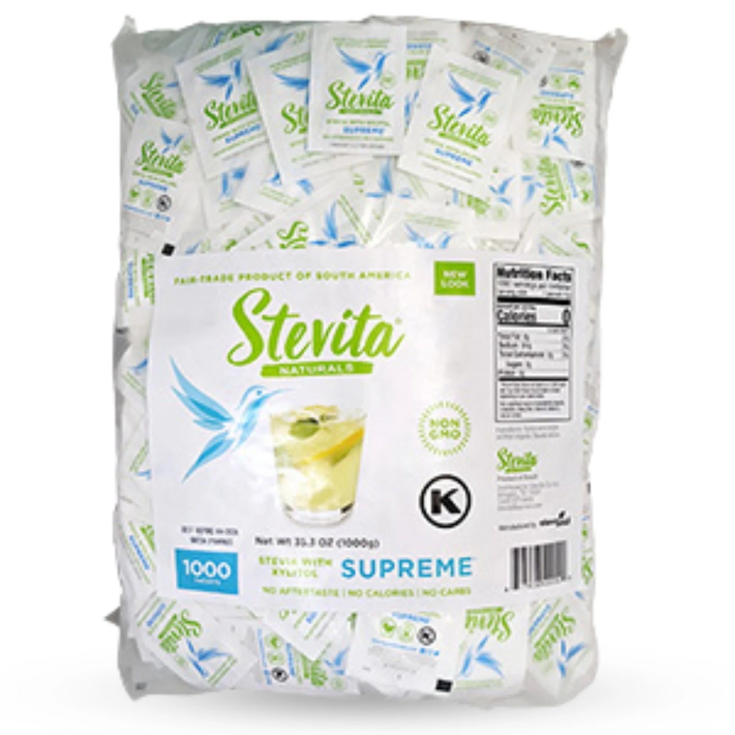 Stevita Naturals Supreme Stevia with Xylitol Bag. 1000 packets