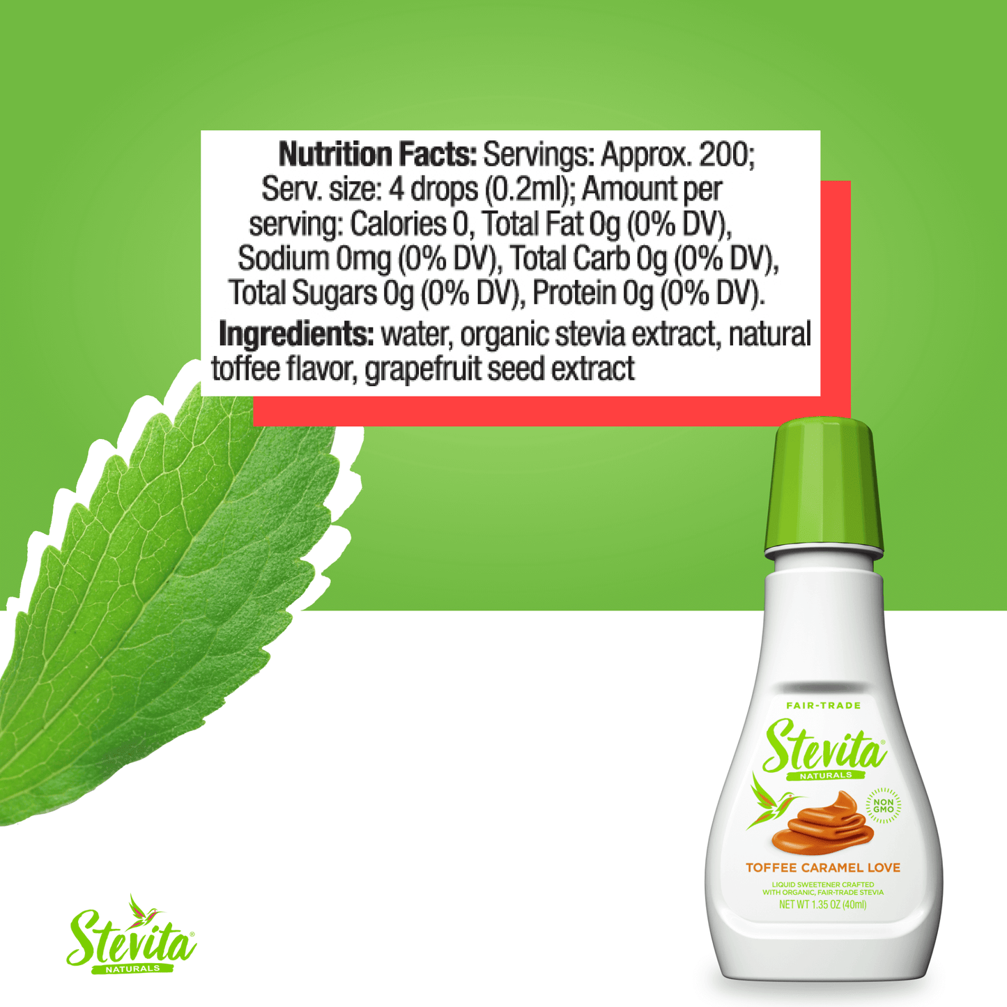 GIFT Organic Stevita Drops - Flavors - Natural Toffee