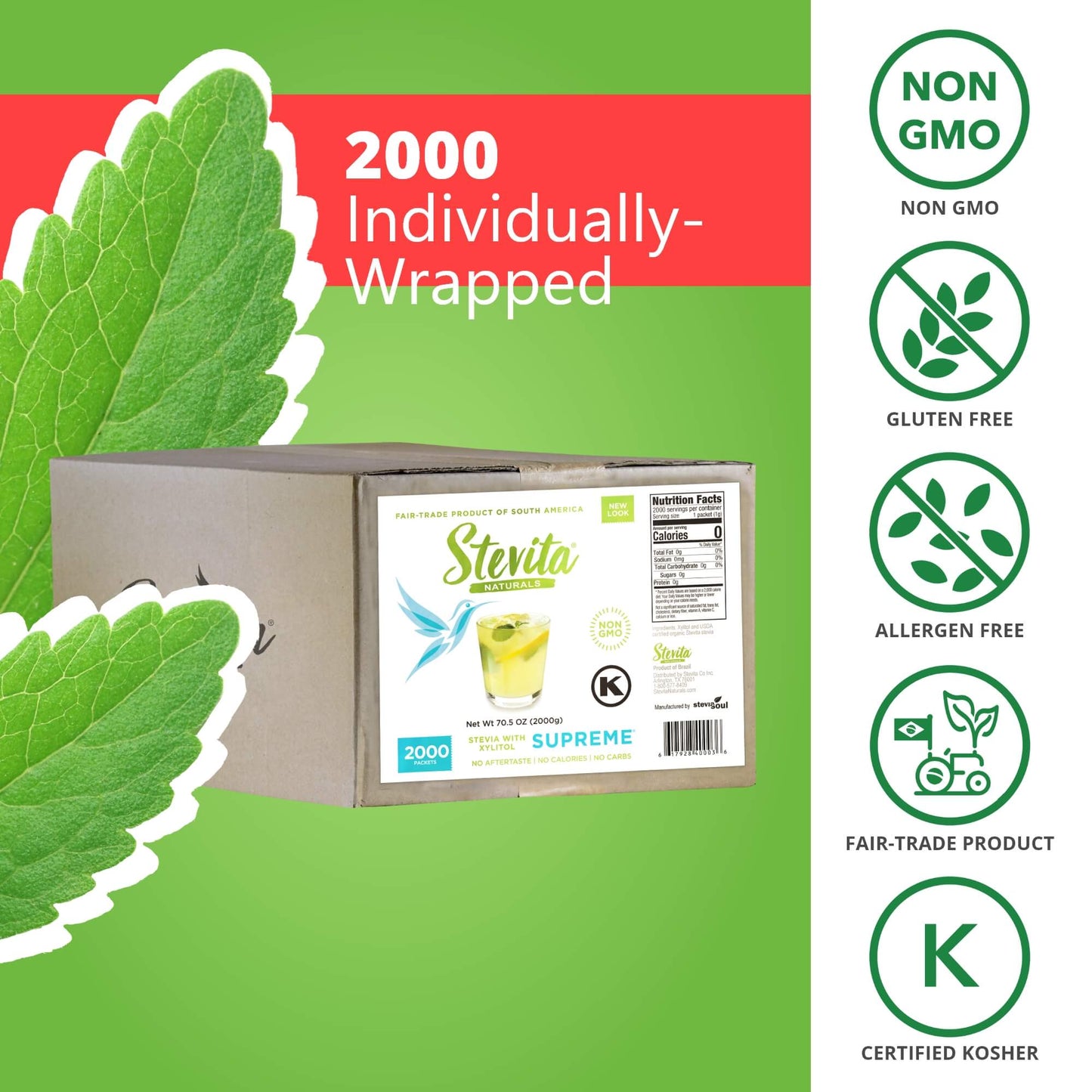 Stevita Supreme With Xylitol - 2000 Packets