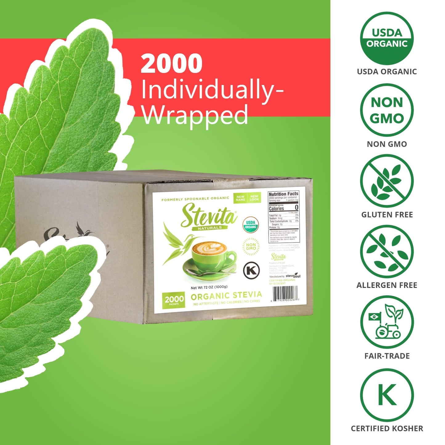 Stevita Organic Spoonable - 2000 Packets
