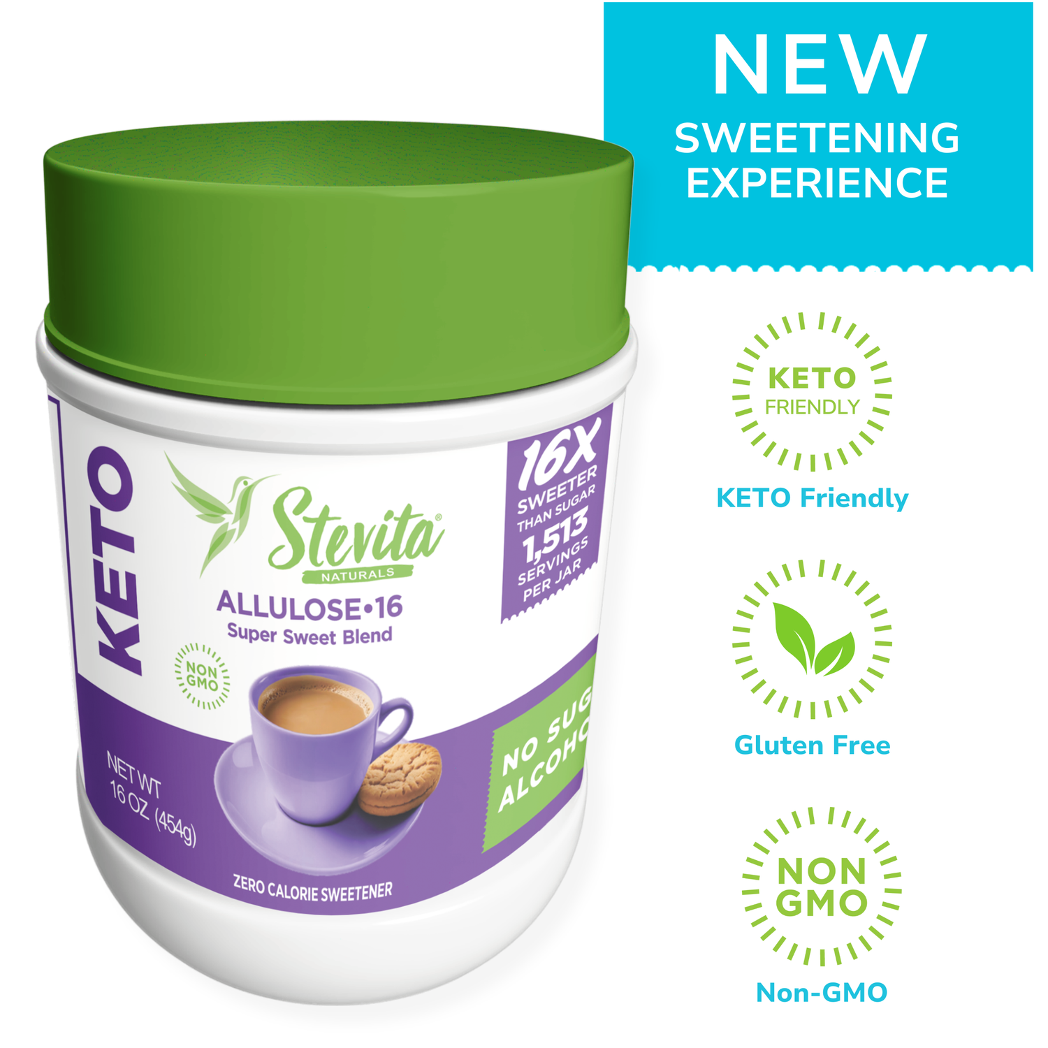 Stevita Allulose-16 Keto Friendly Sweetener - 16x Sweeter Natural Blend