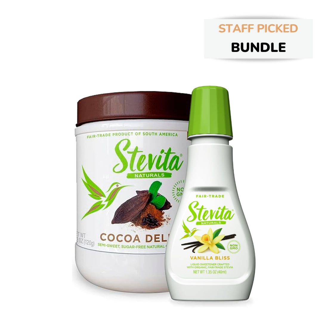 Chocolate and Vanilla Combo Cocoa Delight & Vanilla Drops Stevita Naturals