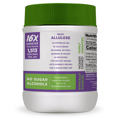 Stevita Erythritol-Free Stevia & Allulose: 16x Sweeter