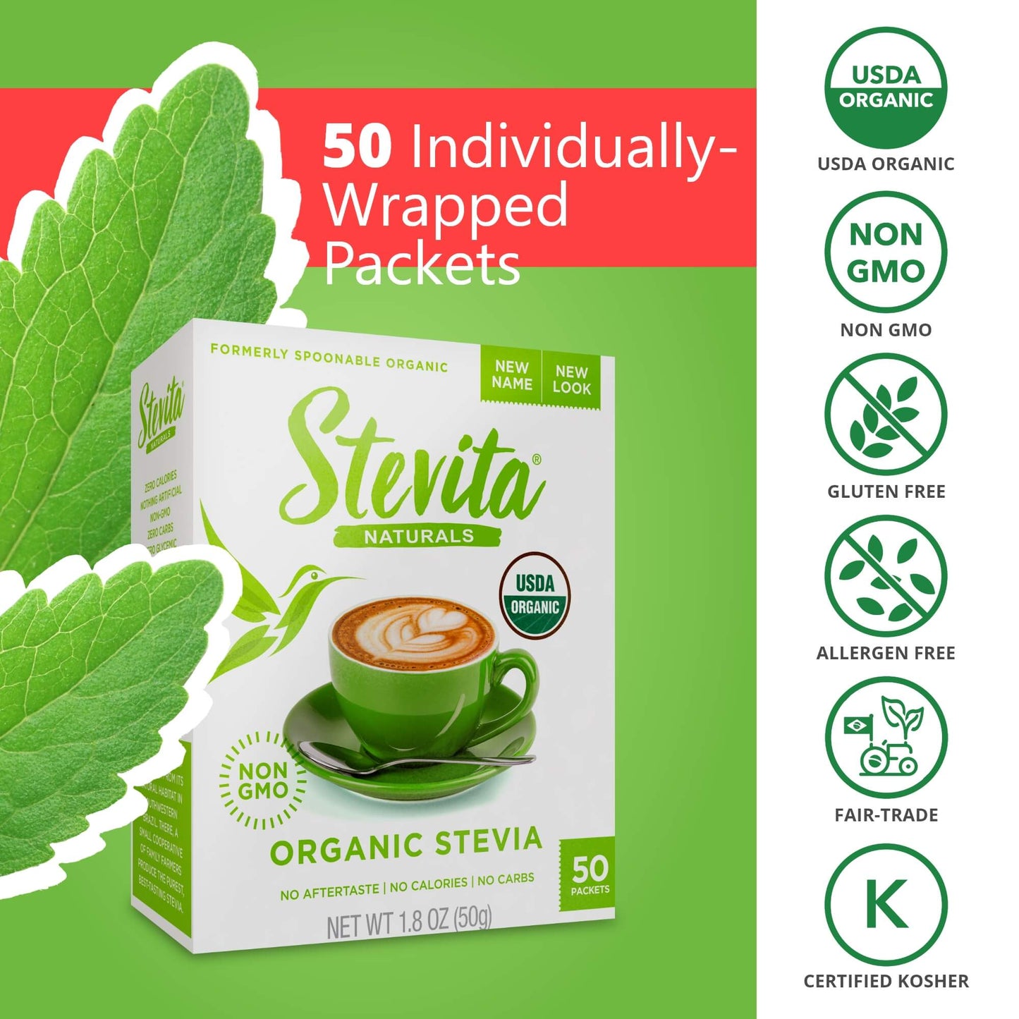 Stevita Organic Spoonable - 50 Packets