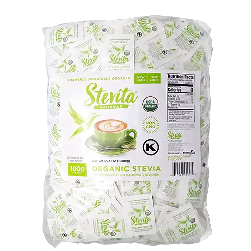 1-Organic Original Stevia Bulk 1000 packets, Sugar-Free Naturally Sweetened