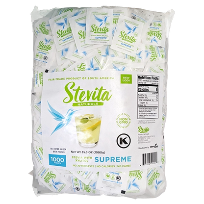1-Supreme Stevia Xylitol Blend Bulk 1000 Packets Keto, Sugar-Free Naturally Sweetened